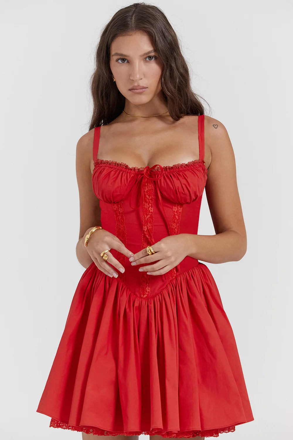 2025 Summer Fashion Sexy Red Camis Dress Women Fold Silm Fit Yellow Mini Dresses Backless Pink Short Shirt Coquette Y2K Clothes