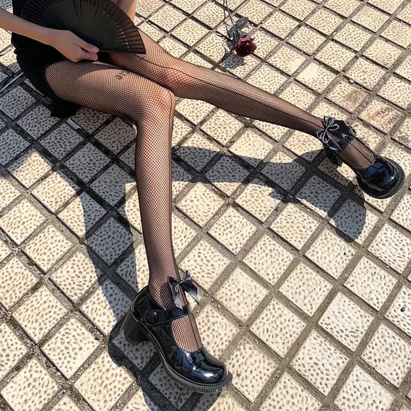 Lolita Tights Tattoos Mesh JK Pantyhose Collant Femme Medias Lolita Pantyhose Punk Sexy Fishnet Stockings Cosplay Hosiery
