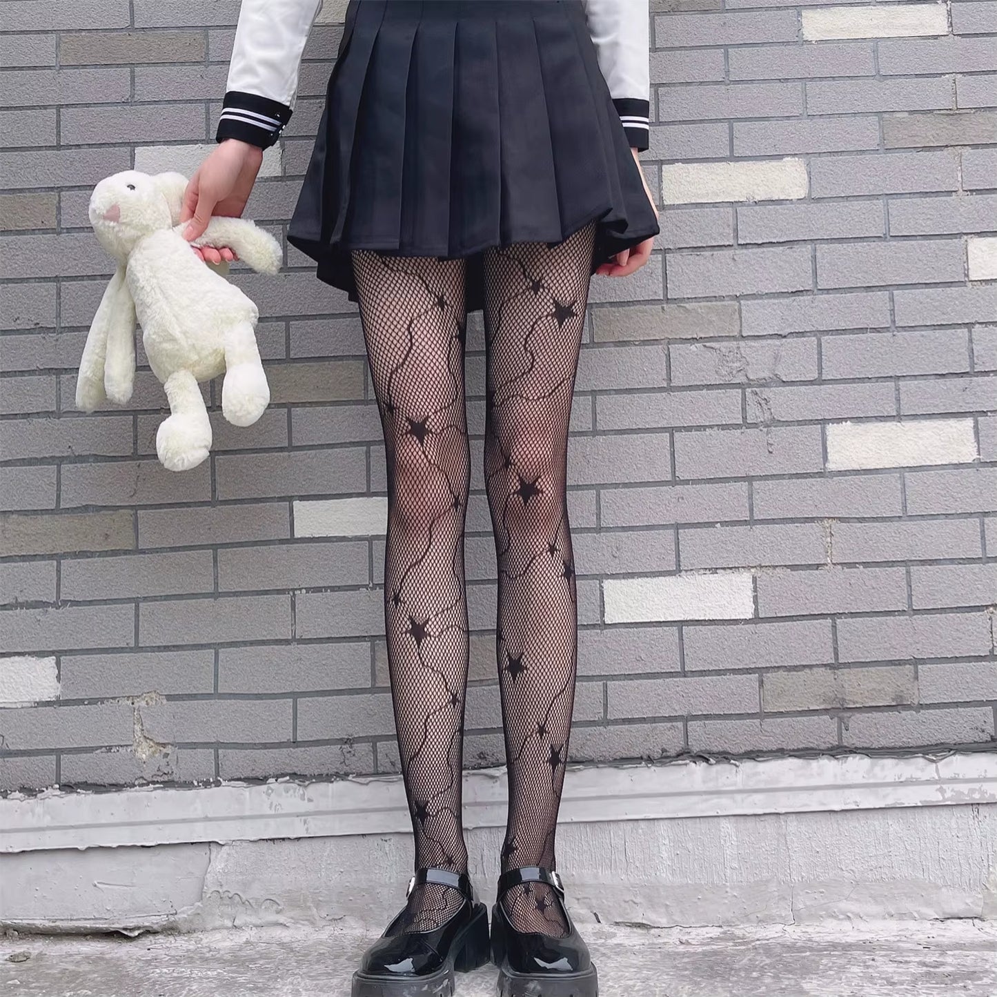 Lolita Tights Tattoos Mesh JK Pantyhose Collant Femme Medias Lolita Pantyhose Punk Sexy Fishnet Stockings Cosplay Hosiery