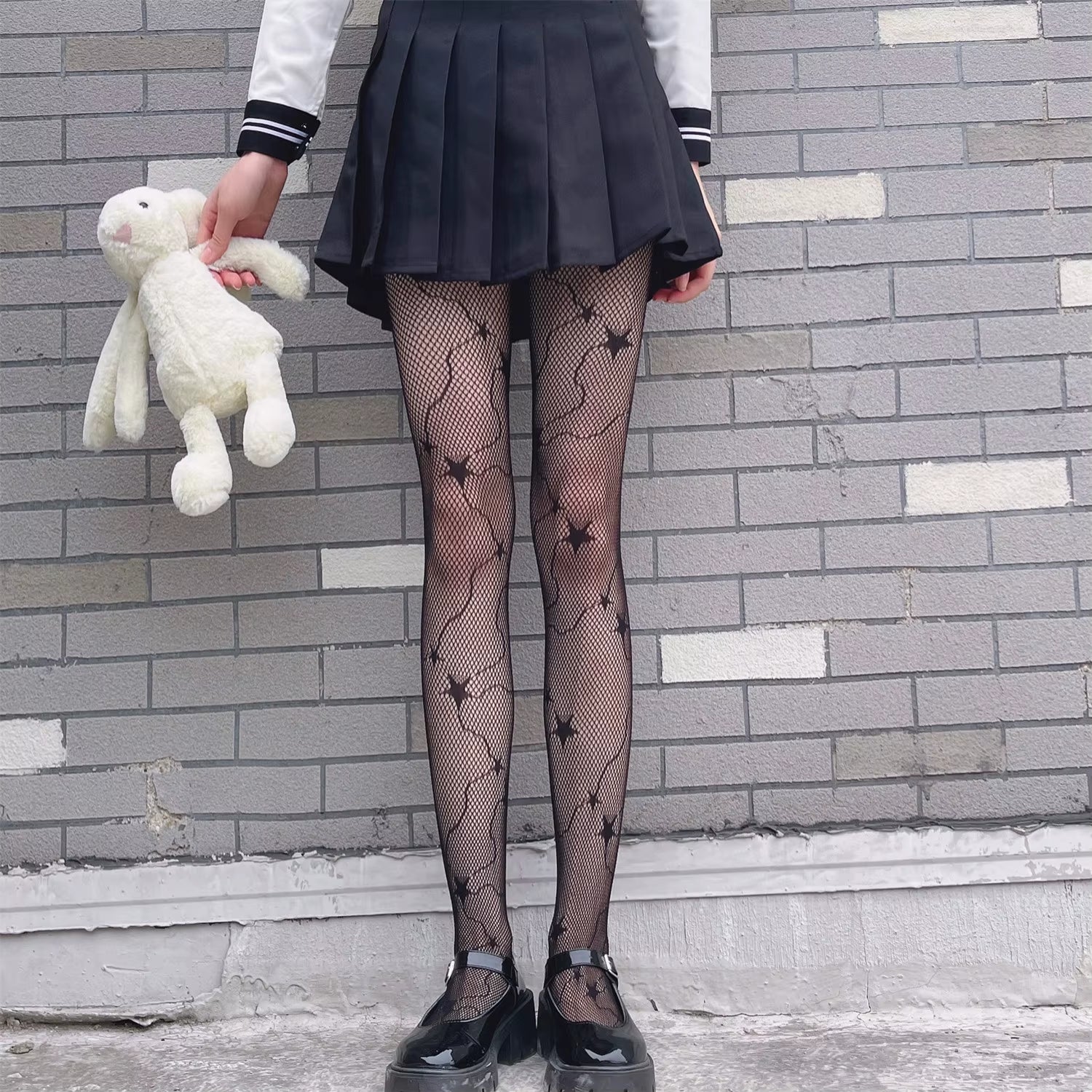 Lolita Tights Tattoos Mesh JK Pantyhose Collant Femme Medias Lolita Pantyhose Punk Sexy Fishnet Stockings Cosplay Hosiery
